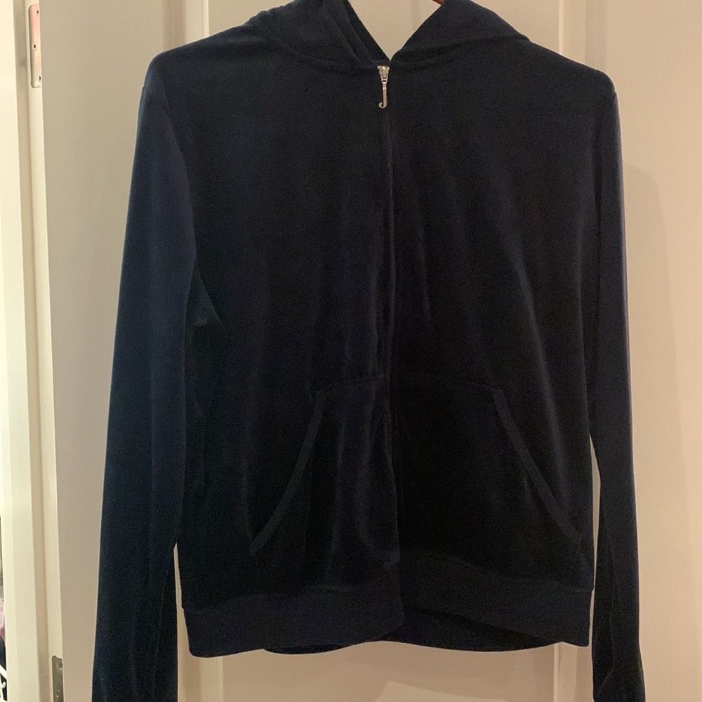 Juicy Couture Large Navy Blue + Gold Hoodie